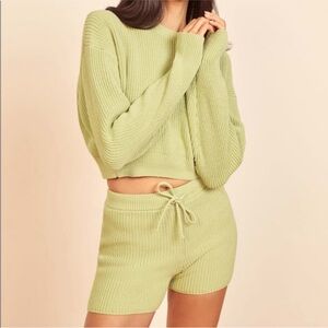 Reformation Sanzo knit shorts in Zest
